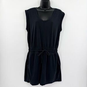LOFT Outlet Sleeveless Soft Drawstring Waist Romper in Black | Size Medium